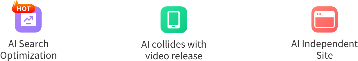 AI search optimization, AI video posting, and AI standalone site tools